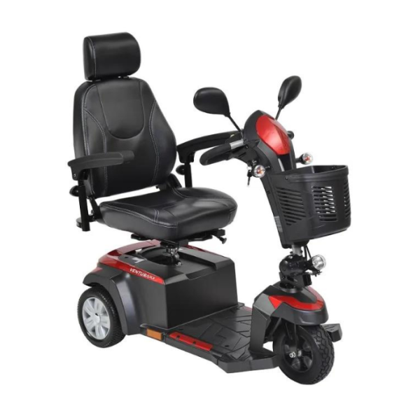 Drive Medical Ventura 3 Wheel 18 Folding Seat Red BL Ventura 318FS