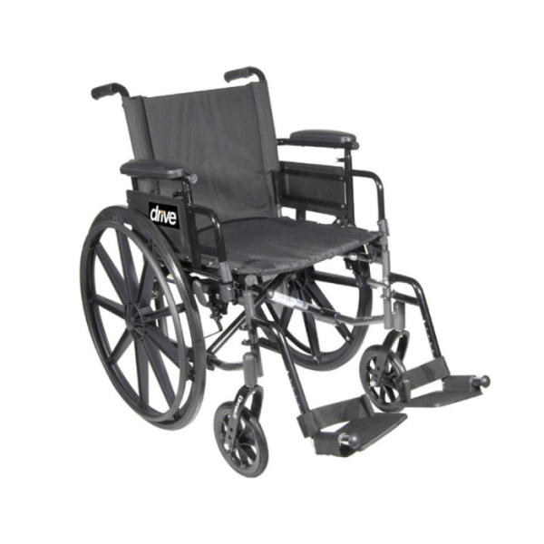 Drive Medical Wheelchair Cirrus IV 16 Adjustable Desk Arm Swing-Away Footrest Silver Vein - C416ADD
