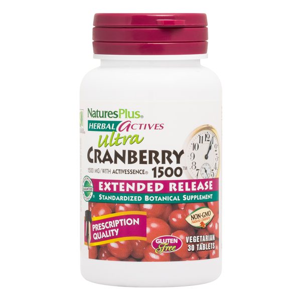 Natures Plus Herbal Actives Ultra Cranberry 1500 Extended Release 30 Tablets