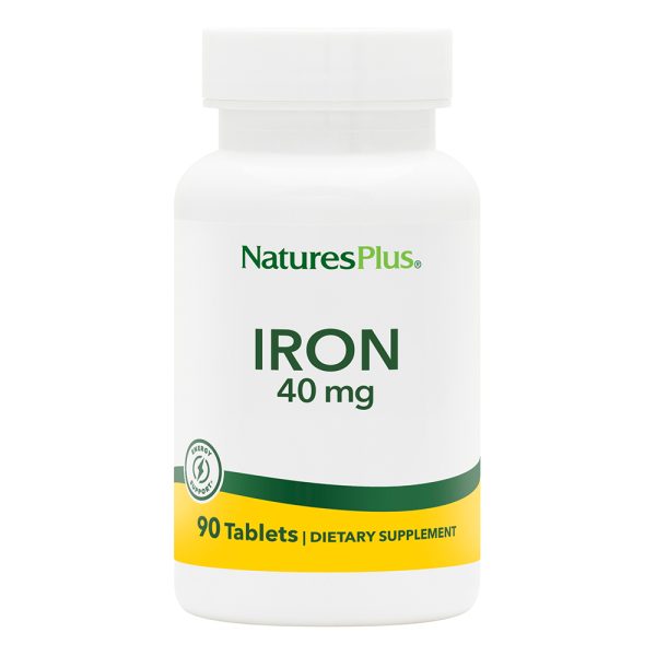 Natures Plus Iron 40 mg Biotron Amino Acid Chelate 90 Tablets