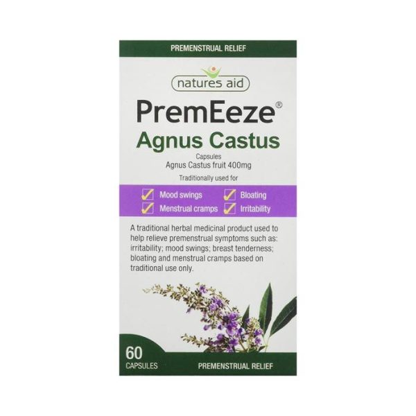 Natures Aid Premeeze Agnus Castus 400mg 60 Capsules