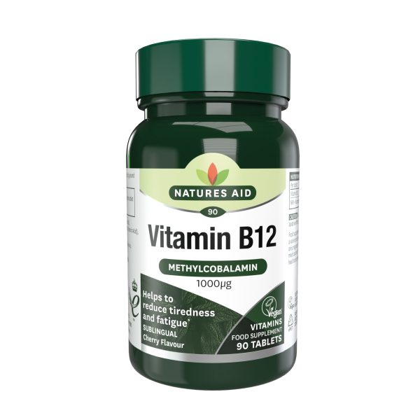 Natures Aid Vitamin B12 Sublingual 1000mcg 90 Tablets