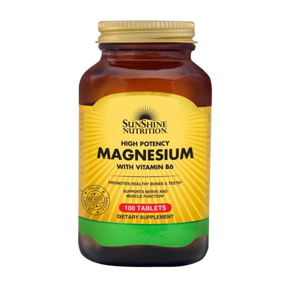 Sunshine Nutrition High Potency Magnesium With Vitamin B6 100 Tablets