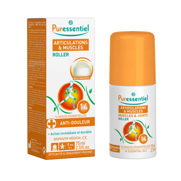 Puressentiel Muscles & Joints Orange Roller with 14 Essential Oils 75ml