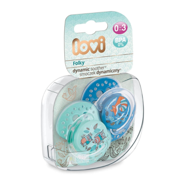 Lovi Dyn Soother Silicone 0- 3m(2 Pcs) Folky Boy