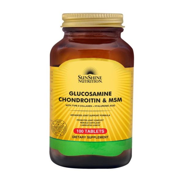 Sunshine Nutrition Glucosamine Chondroitin & MSM 100 Tablets