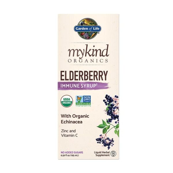 Garden Of Life Mykind Organics Herbal Elderberry Immune Syrup 195ml