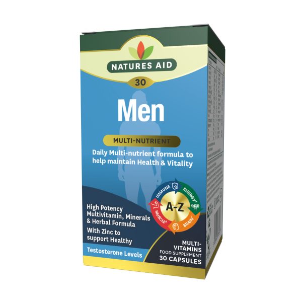 Natures Aid Men Multi-Vitamins -Health & Vitality 30's Capsules