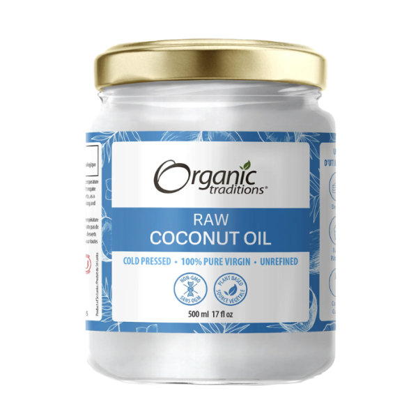 Organic Traditions Raw Coconut Oil, 100% Pure, Virgin, Cold-Pressed & Unrefined – 500ml