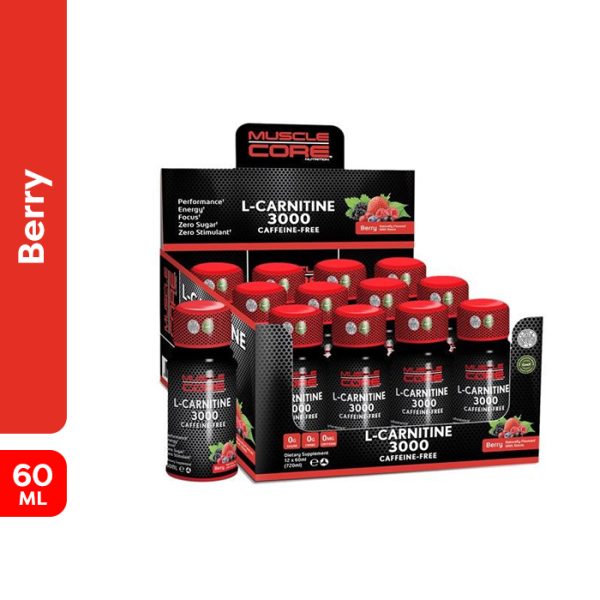Muscle Core L-Carnitine 3000mg Berry 60ml - Box Of 12 pcs