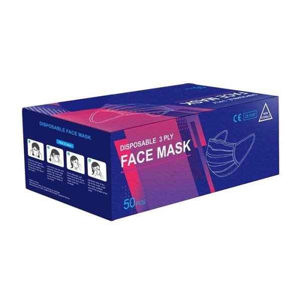 Disposable 3 Ply Face Mask 50's