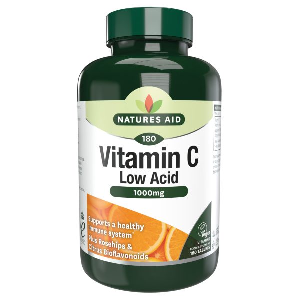 Natures Aid Vitamin C 1000mg Low Acid Tablets 180's