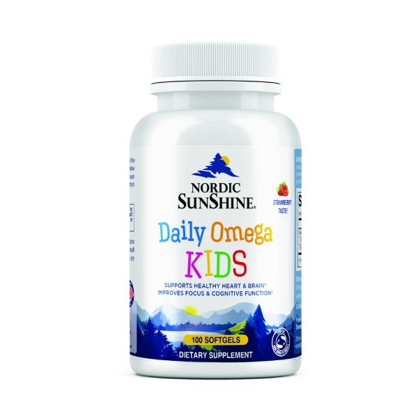 Nordic Sunshine Daily Omega-3 Kids 350mg, Brain, Eye & Immune Support - 100 Chewable Softgels