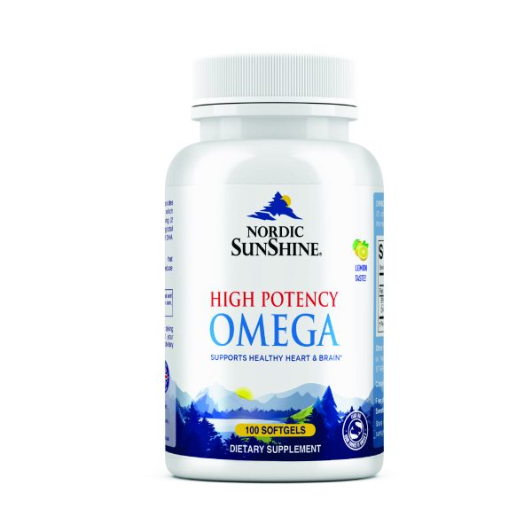 Nordic Sunshine High Potency Omega-3 1280mg - Heart, Brain, Joint & Skin Support, Triple Strength - 100 Softgels