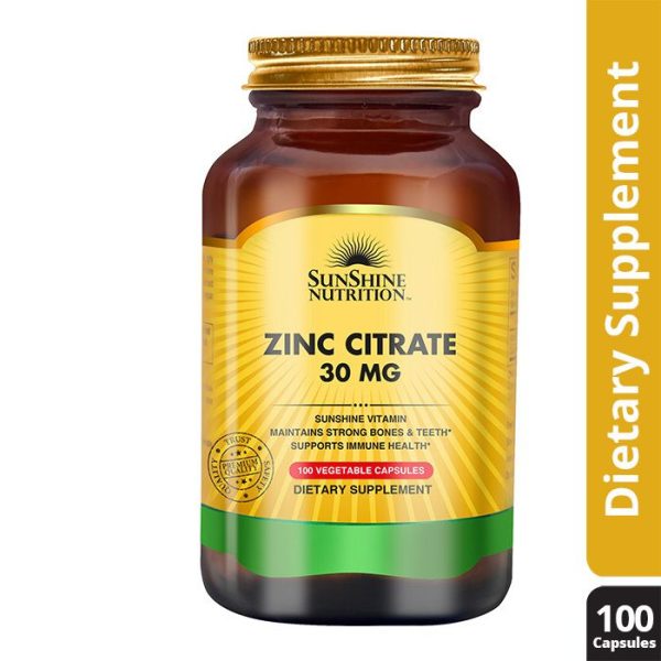 Sunshine Nutrition Zinc Citrate 30 Mg Capsule 100's