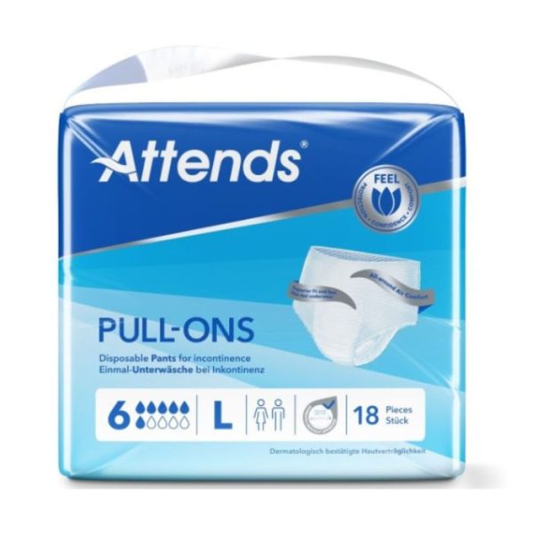 Attends Pull-Ons 6 L 4x 18 Pcs