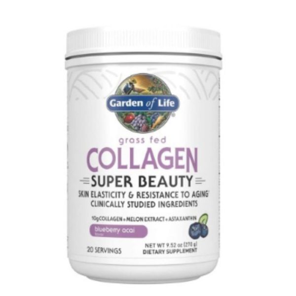 Garden of Life Grass Fed Collagen Beauty Bluebery Acai 270g Powdr:12717