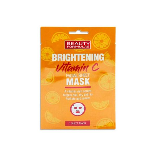 Beauty Formulas Brightening Vitamin C Facial Sheet Mask 1pk