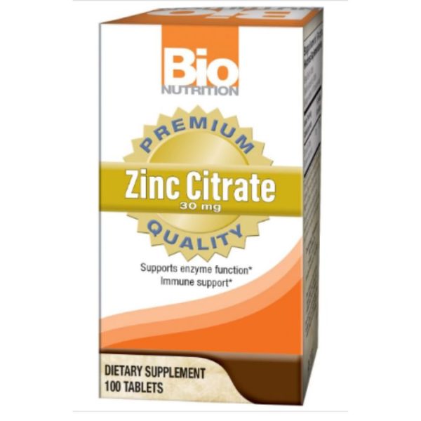 Bio Nutrition Zinc Citrate 30mg 100 Tablets