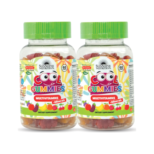 Sunshine Nutrition Cool Gummies Vegan Multivitamin 60'sX2 Value Pack