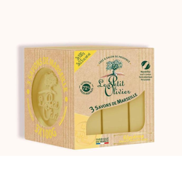 Le Petit Olivier Glycerin Marseille Soaps 3x100g