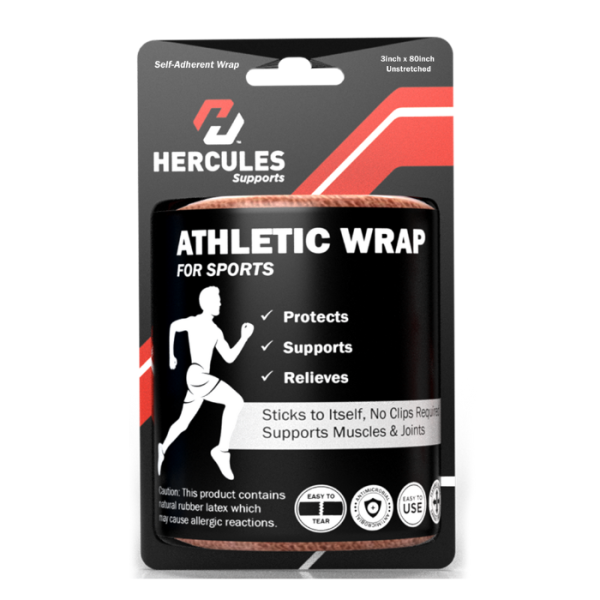 Hercules Athletic Wrap 3inchx80inch - BLACK