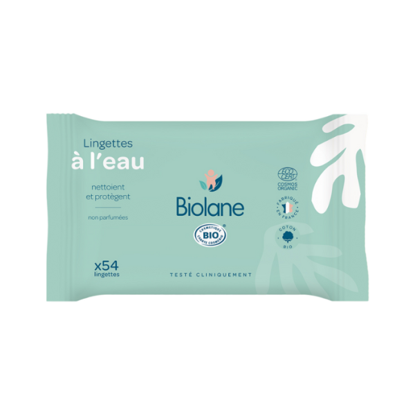 Biolane Organic Water-Based Wipes Lingettes 54’s