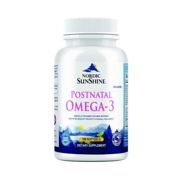 Nordic Sunshine Postnatal Omega-3 - Mood, Brain & Infant Development Support for New Moms – 100 Softgels