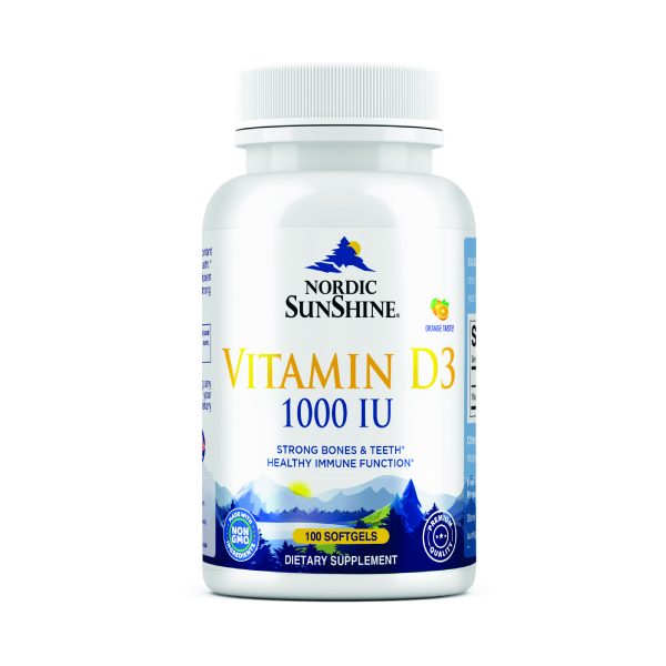 Nordic Sunshine Vitamin D3 1000 IU - Bone, Joint & Immune Support - 100 Softgels