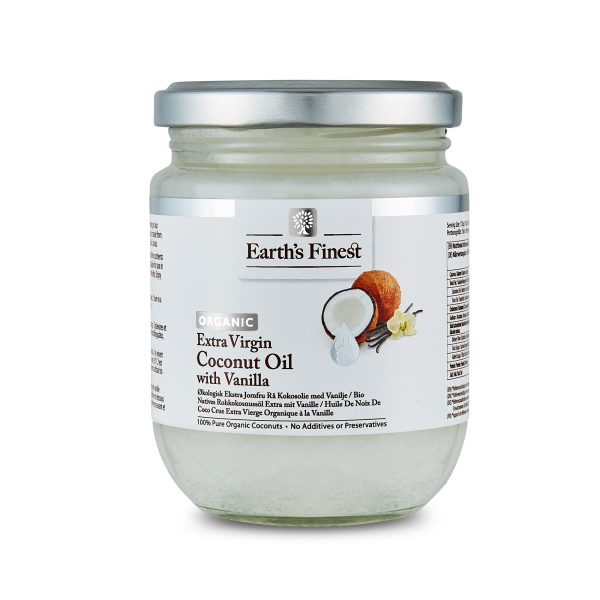 Earth’s Finest Organic Extra Virgin Coconut Oil with Vanilla, Cold Pressed, Raw, Keto, Vegan, Unrefined, Antioxidant-Rich - 200ml