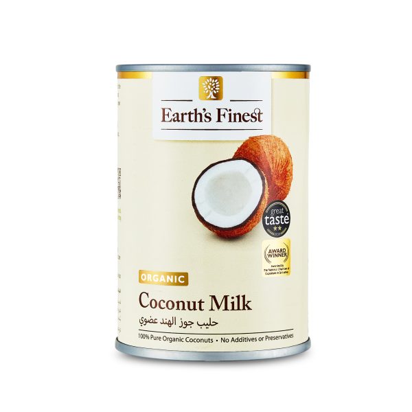 Earth’s Finest Organic Coconut Milk, Pure, Vegan, Dairy-Free, Low-Fat, Plant-Based Milk for Cooking & Drinks – 400ml