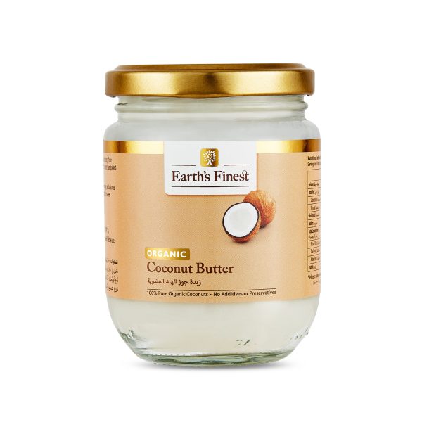 Earth’s Finest Organic Coconut Butter, 100% Pure, Vegan, Plant-Based Spread for Cooking & Desserts – 200ml