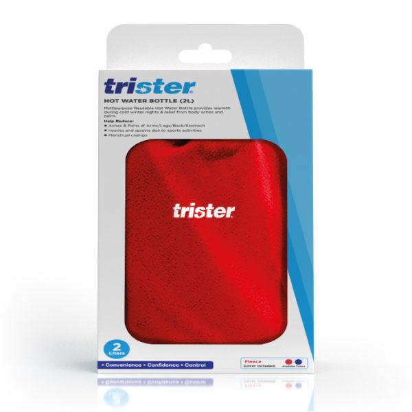 Trister Hot Water Bottle 2 Ltr With Cover : Red TS 512WBC