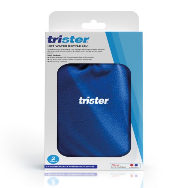 Trister Hot Water Bottle 2 Ltr With Cover : Blue -TS 513WBC