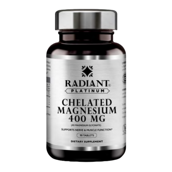 Radiant Platinum Magnesium 400mg, Supports Relaxation & Muscle Health 90 Tablets