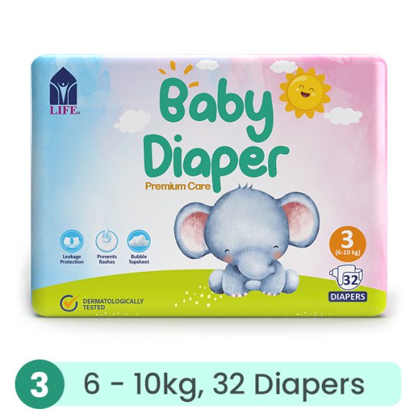 Life Baby Diaper Size 3-Medium (6-10KG) 32's