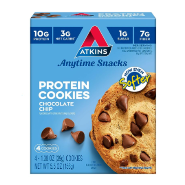 Atkins Snack Protein Cookies Chocolate Chip 156g 4's