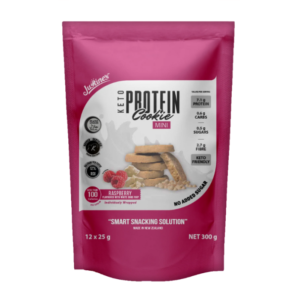 Justine's Protein Cookie Mini Raspberry 25g 12s