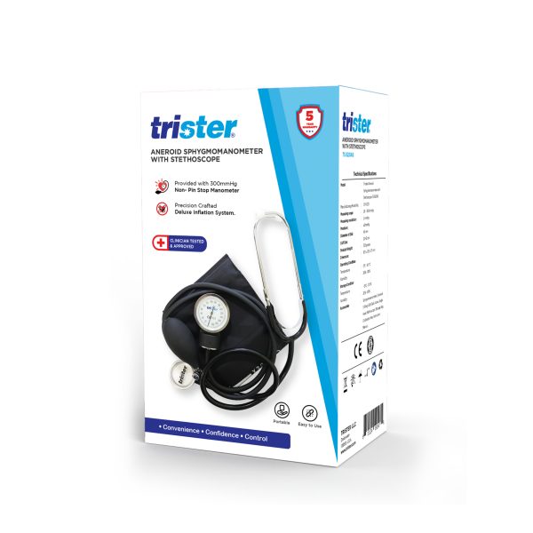Trister Aneroid Sphygmomanometer with Stethoscope - TS 620AS