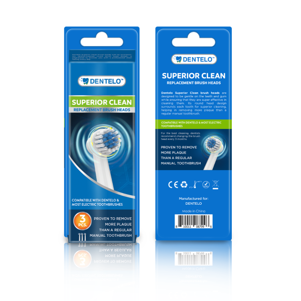 Dentelo Replacement Brush Heads 3's