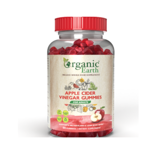 Organic Earth Apple cider Vinegar Gummies for adults 60’s