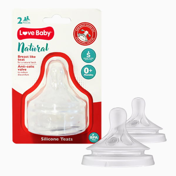 Love Baby Natural Silicone Teats Slow Flow 2s