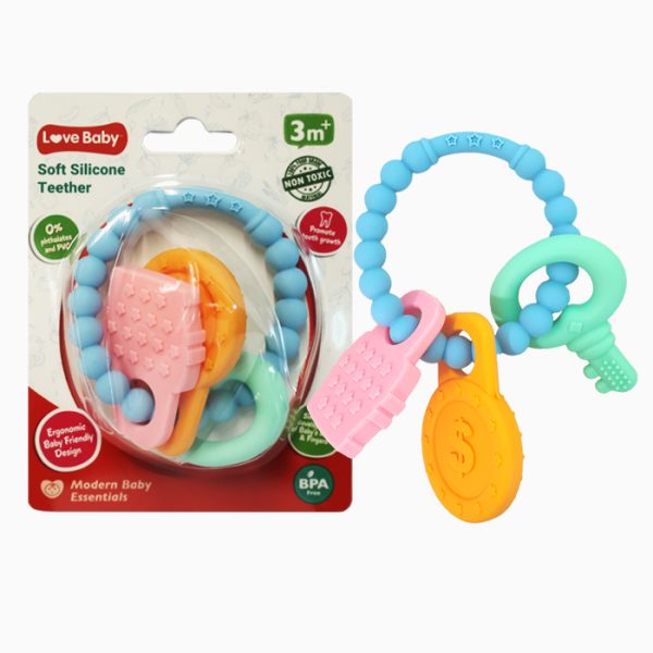 Love Baby Soft Silicone Teether Ring 1s