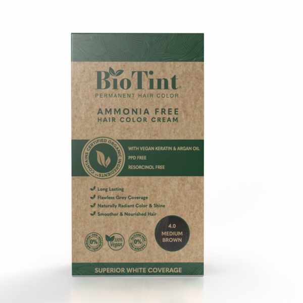 Biotint Permanent Hair Color 4.0 Medium Brown 1s