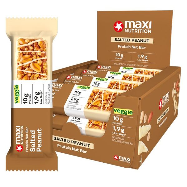 Maxi Nutrition Veggie Protein Nut Bar Salted Peanut 46G- Box of 12pcs