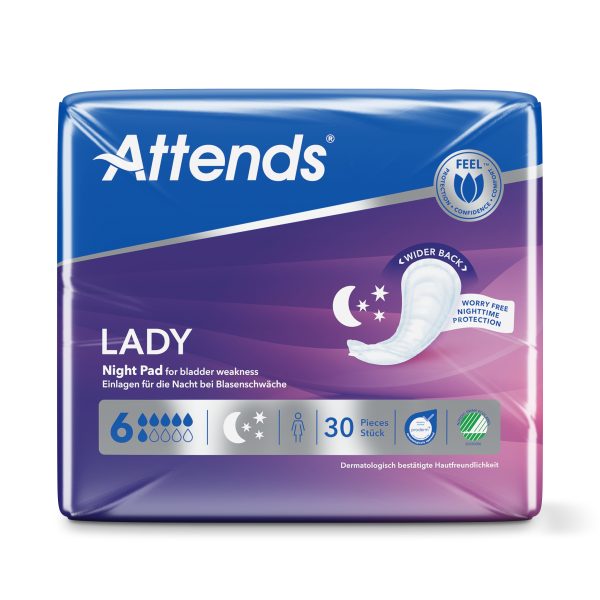 Attends Lady 6 Night Pad 30s