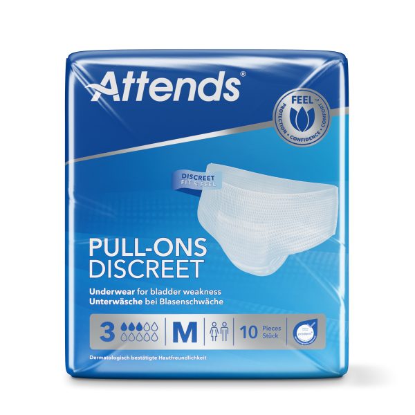 Attends Discreet 3 Pull-Ons Underwear Medium 10s