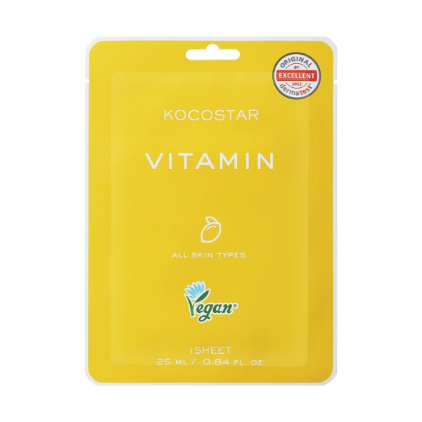 Kocostar Vegan Facial Mask Sheet Vitamin 25ml 1s