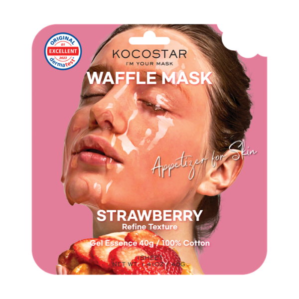 Kocostar Waffle Mask Facial Sheet Strawberry 40g 1s