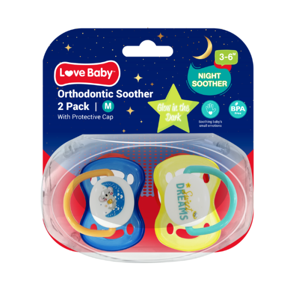 Love Baby Glow In The Dark Orthodontic Soother 3+ Months 2s